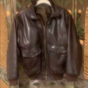 Brooks Brothers leather bomber jacket